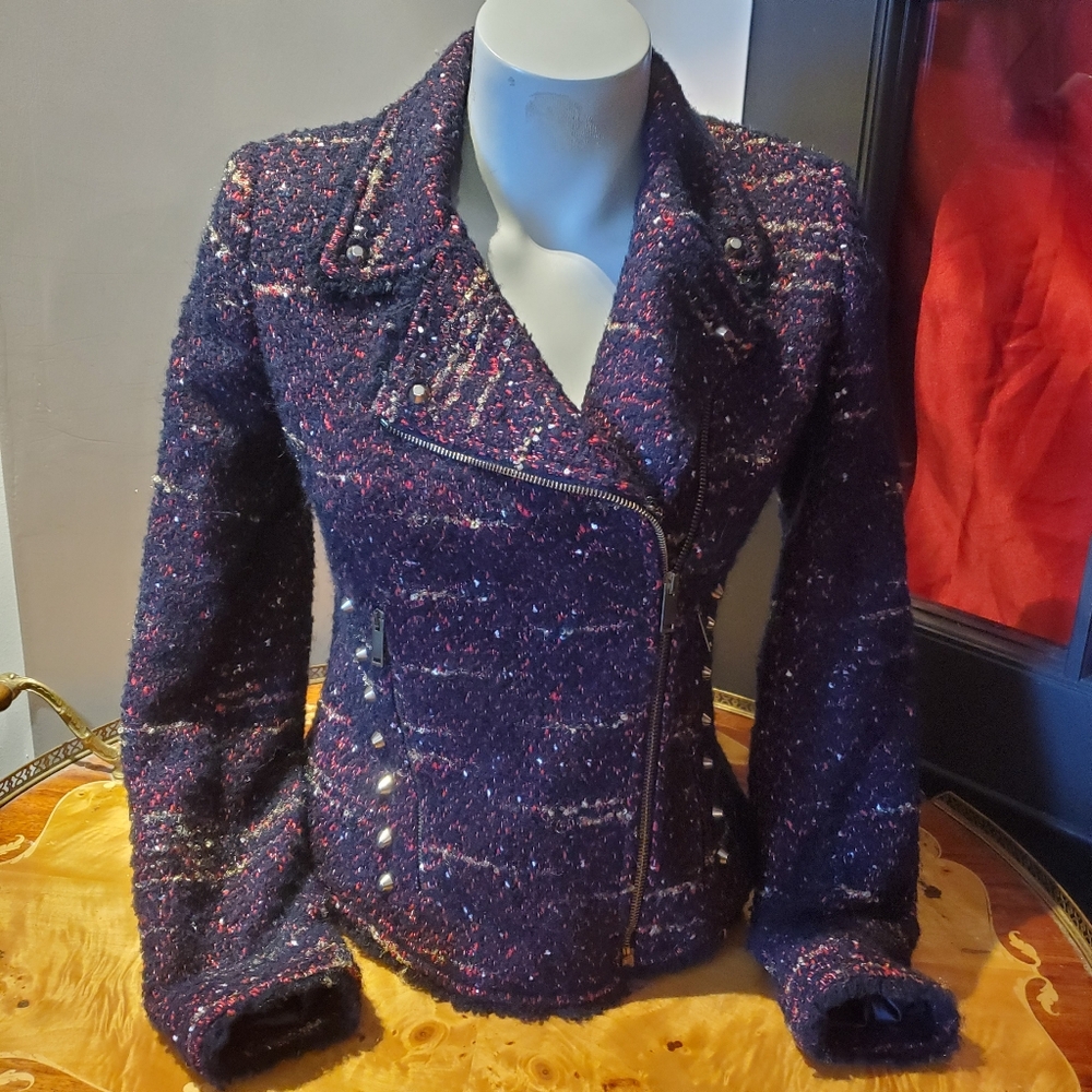Zara Tweed Biker Jacket